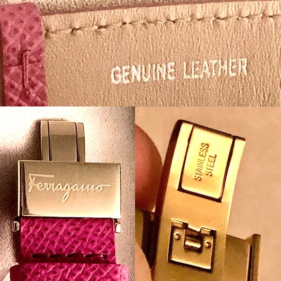 *SOLD AT AUCTION* NEW Salvatore Ferragamo Mother of Pearl & Pink Leather watch - Picture 10 of 16